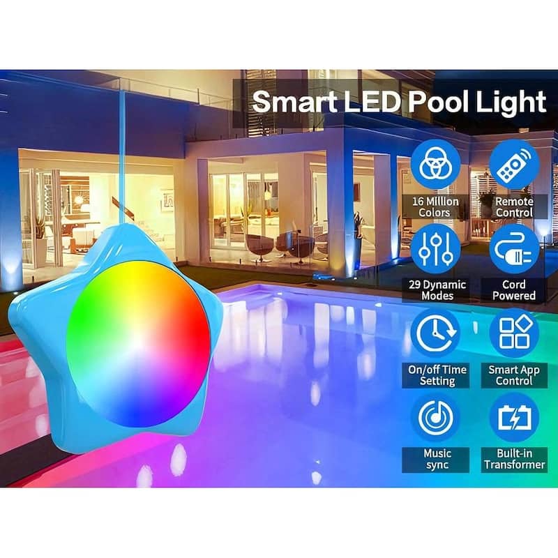 RGB Pool Lights Waterproof with App Control