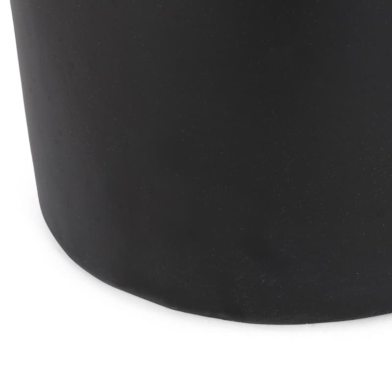 Roomfitters Outdoor Lightweight Concrete Side Table with Built-In Handle, Modern Round Accent Table, Copper