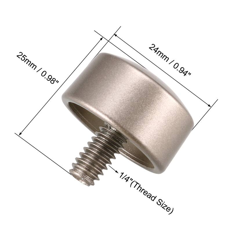 Curtain Rod Finials Plastic End,Total Size 25mm x 24mm Silver Tone 4pcs - Silver Tone