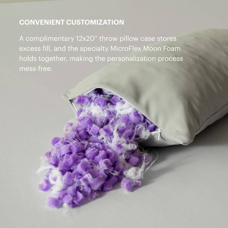 Purple - Freeform Modern Adjustable Pillow with Honeycomb GelFlex® Grid and MicroFlex™ Moon Foam Support - White