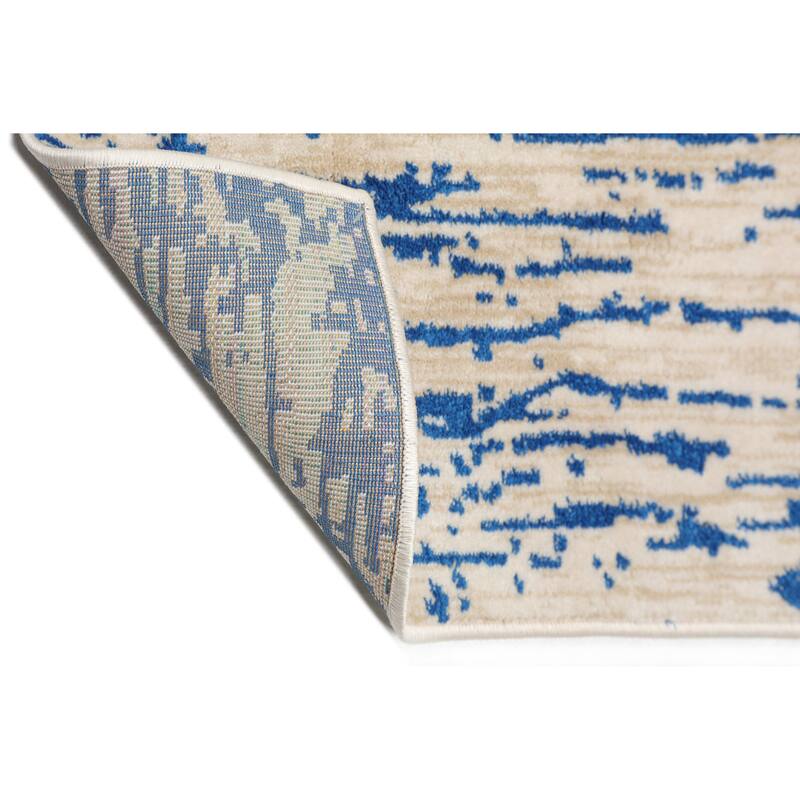 Gray Polypropylene Lisette Modern Oriental Area Rug