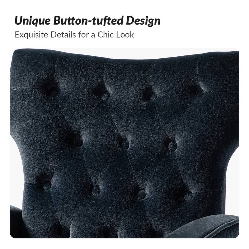 Abadiana Accent Tufted Chair with Metal Base by HULALA HOME