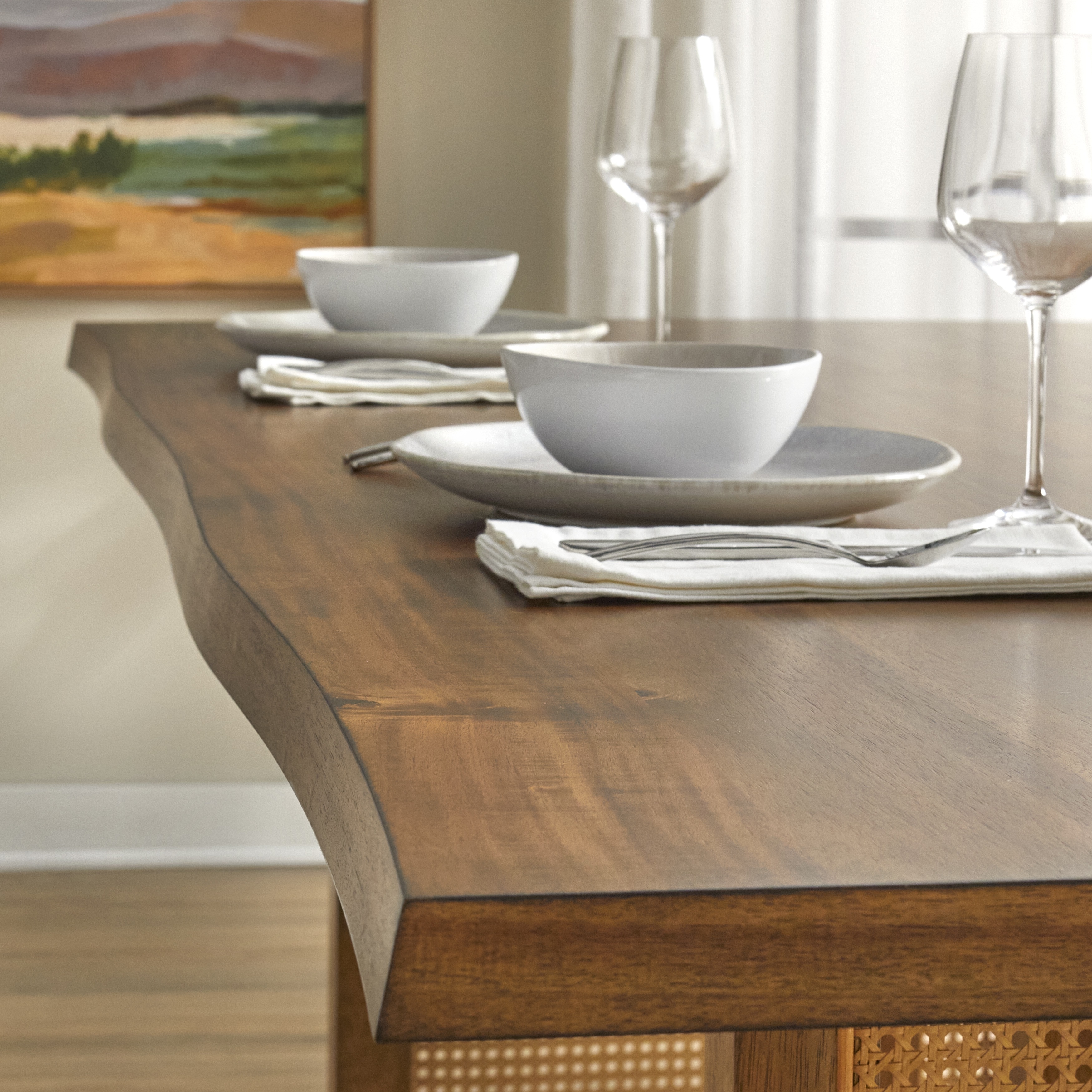 Lifestorey Felicity Live Edge Dining Set - Modern Style