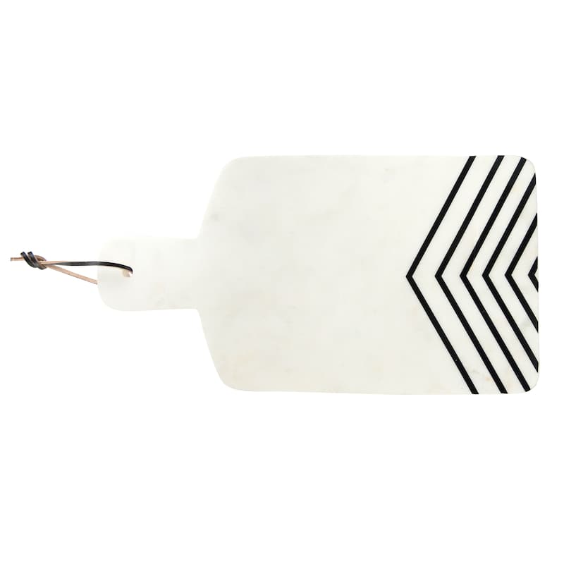 White and Black Chevron Marble Cheese/Cutting Board