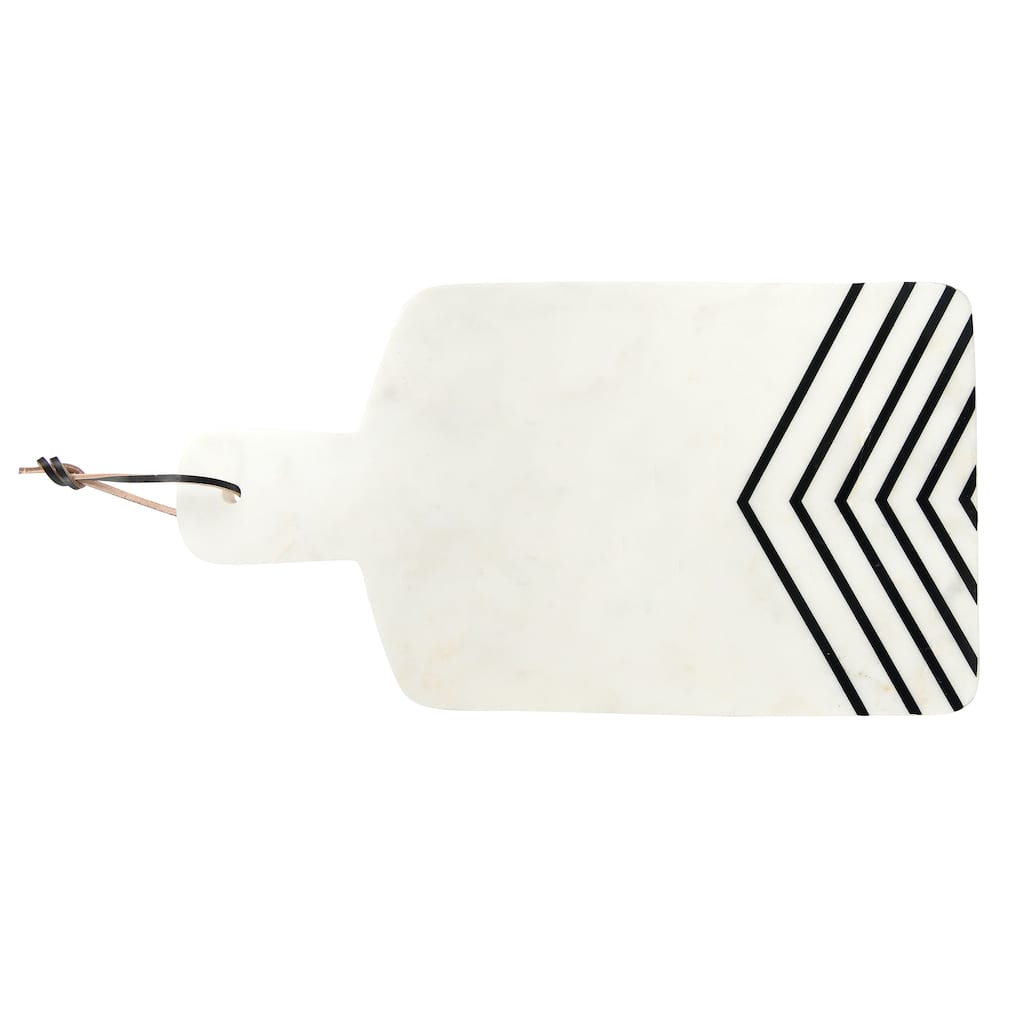 White and Black Chevron Marble Cheese/Cutting Board