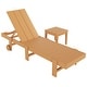 preview thumbnail 69 of 113, Shoreside Modern Poly Eco-Friendly All Weather Reclining Chaise Lounge With Wheels and Side Table (2-Piece Set)