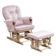 preview thumbnail 9 of 11, Glider Cushion Set Velvet Cotton Pads for Rocking Chair & Ottoman Pink