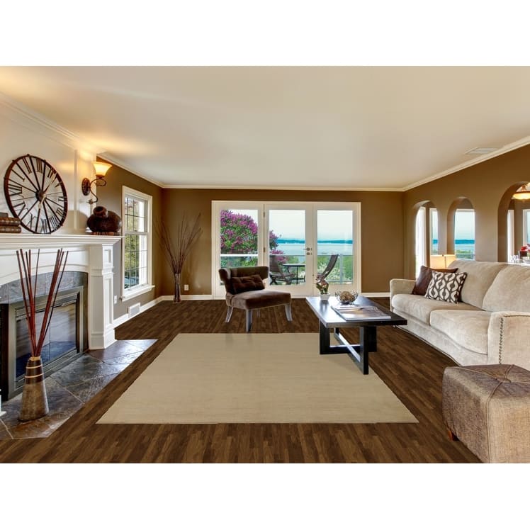 Modern Gabbeh Oriental Area Rug Handmade Beige Solid Wool Carpet - 6'5"x 9'8"