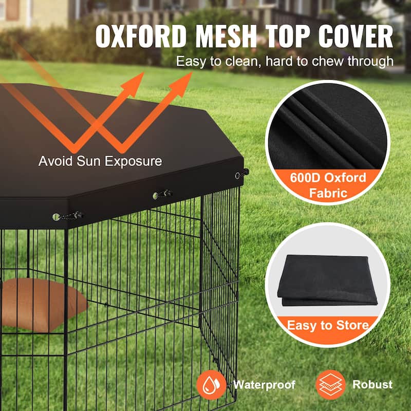 Dog Playpen, 8 Panels Foldable Metal Dog Exercise Pen, 24" H Pet Fence Puppy Crate Kennel, Indoor Outdoor Dog Pen