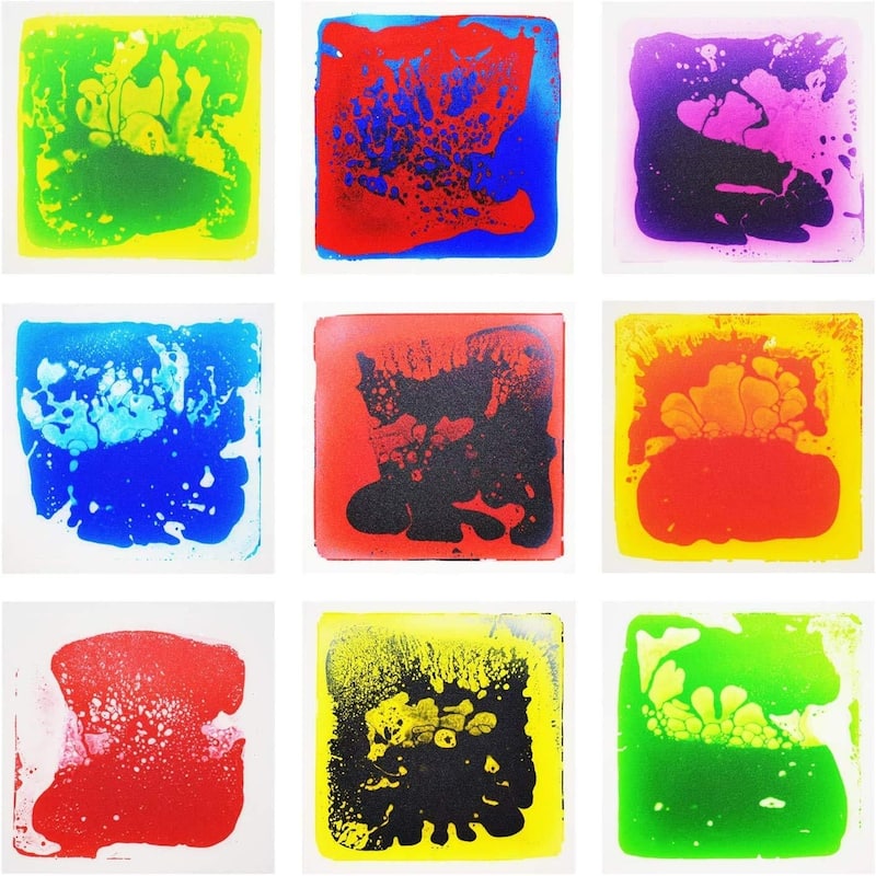Art3d Liquid Fusion Activity Play Centers for Children, Toddler, Teens, 12" X 12" Pack of 9 Floor Tiles - 11.8”×11.8“