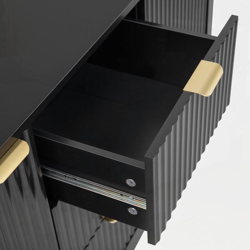 Storage Console Table with Metal Handles