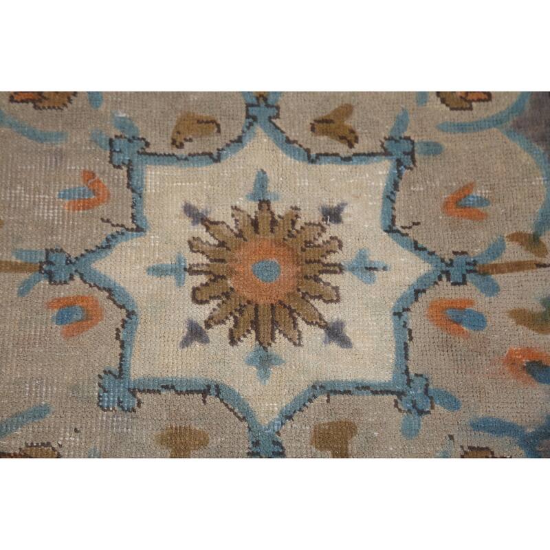Brown Tabriz Persian Vintage Area Rug Handmade Wool Carpet - 8'3"x 11'3"