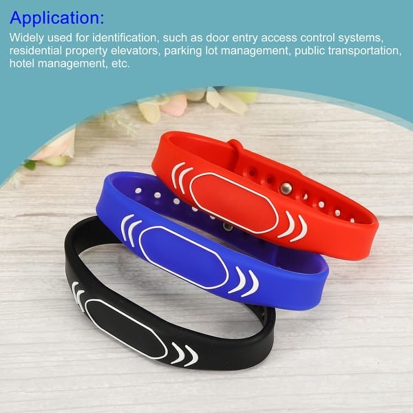 2Pcs RFID Proximity Silicone Wristbands 13.56MHz Read Only Adjustable ...