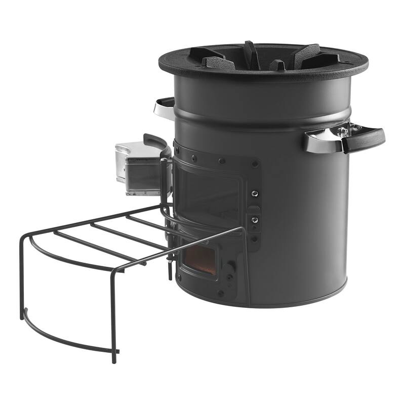 Outdoor Rocket Stove for Backpacking, Burn Twigs, Sticks, Charcoal - N/A