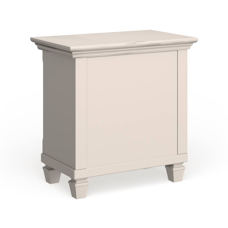Gracewood Hollow Gregory White Pine Wood 3-drawer Nightstand