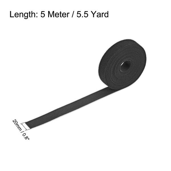 Reusable Cable Ties Hook and Loop Cord Strap 5.5 Yard x 0.8 Inch Black 1 Roll Red Bed Bath