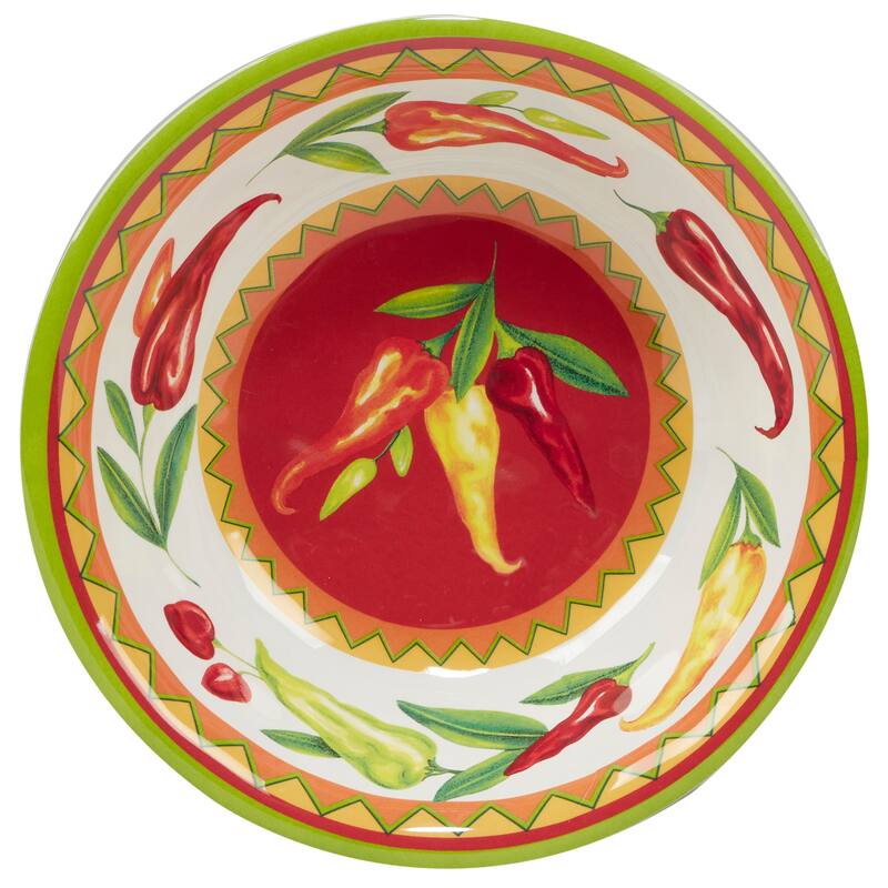 Certified International Red Hot 5-piece Melmaine Salad/Serving Bowl Set