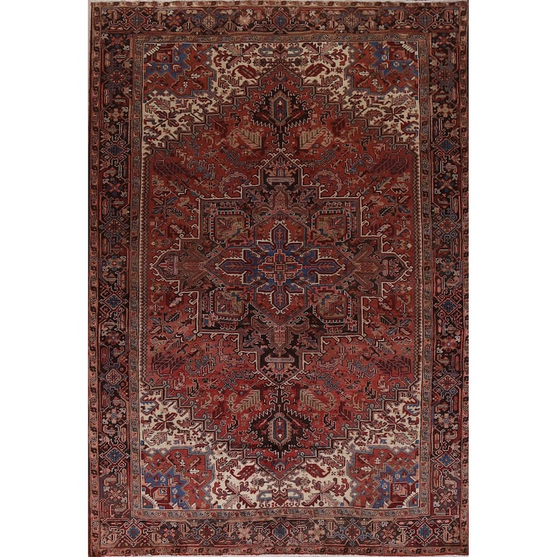 Traditional Vegetable Dye Heriz Persian Wool Area Rug Hand-knotted - 8'11" x 11'3"