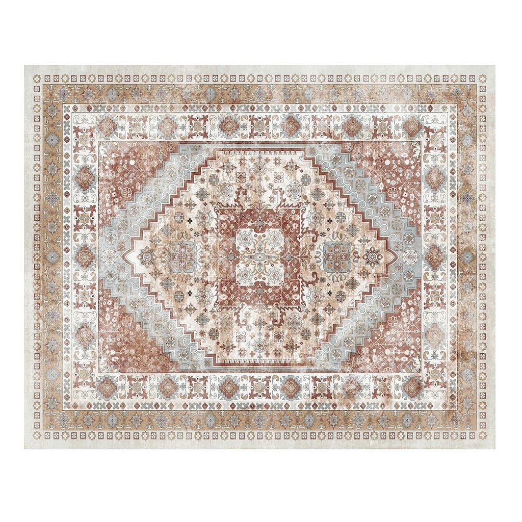 Large Area Rug Anti-Skid Tear-Resistant Floor Mat Vintage - 6' x 7'