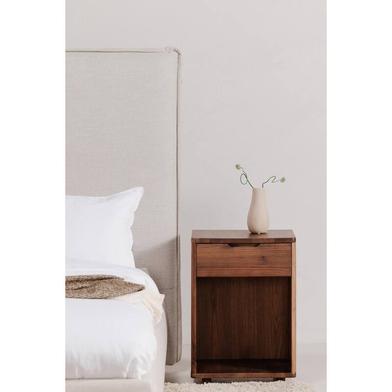 NADAAL STUDIOS Darcy, Nightstand With Drawer, Walnut