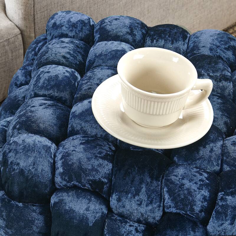 Home Soft Things Crushed Velvet Pouf Stool Ottoman