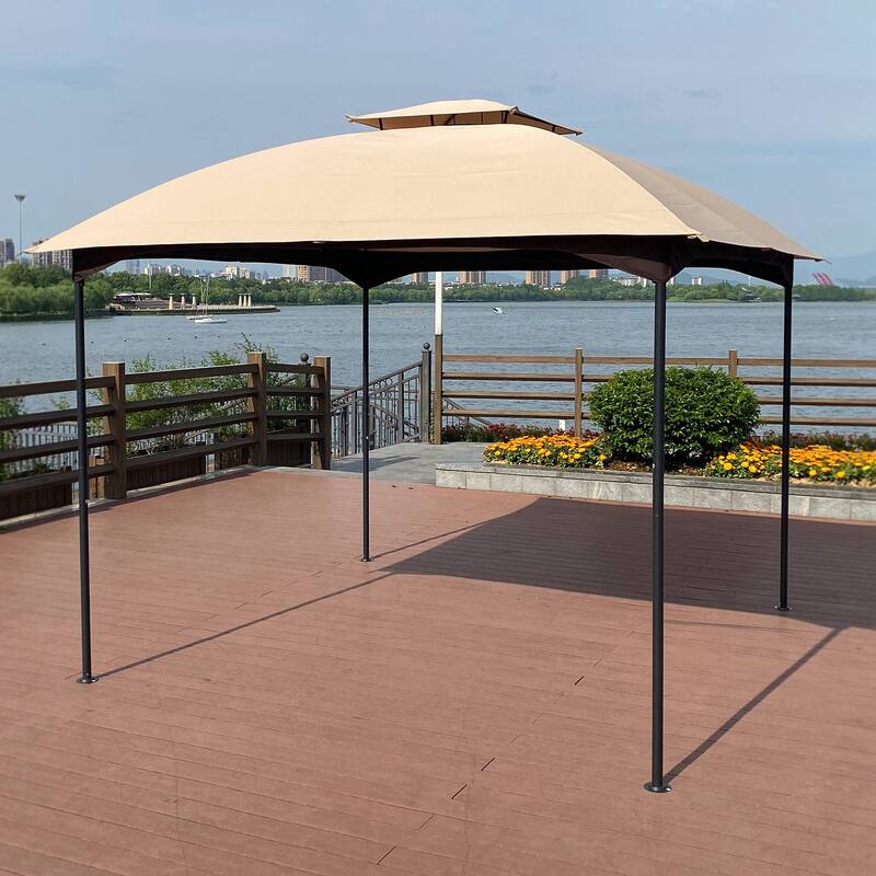 10x10 Ft Outdoor Patio Garden Gazebo Canopy, Outdoor Shading, Gazebo Tent With Curtains