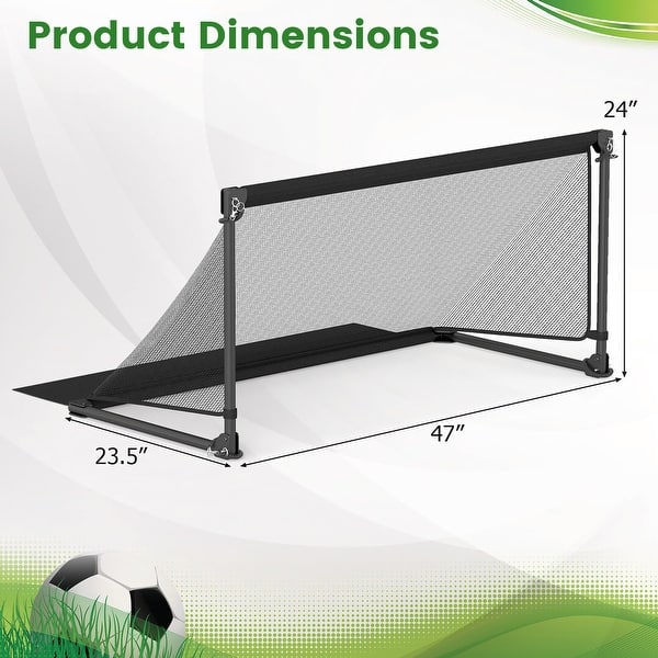 dimension image slide 1 of 3, Costway 4ft x 2ft/5ft x 2.5ft Portable POP Up Toddler Soccer Net with