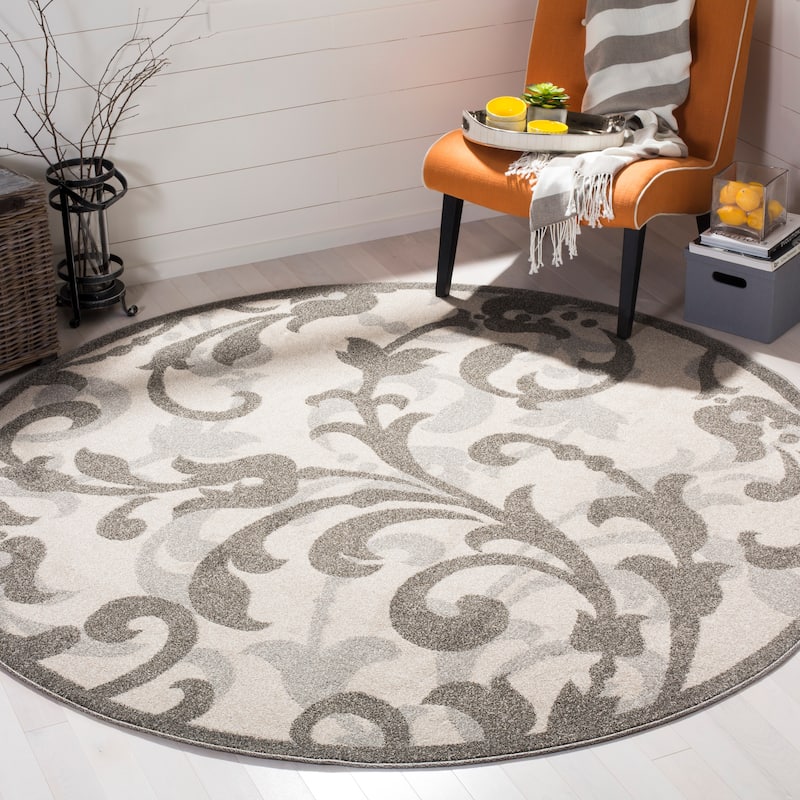SAFAVIEH Amherst Mujesira Modern Rug - 7' Round - Ivory/Grey