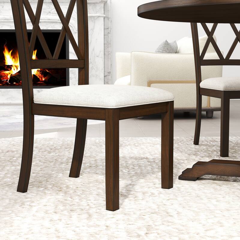 Roundhill Furniture Havre 5-Piece Pedestal Round Dining Set