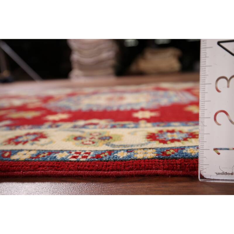 Geometric Kazak Foyer Rug Handmade Oriental Wool Carpet - 3'3" x 5'2"