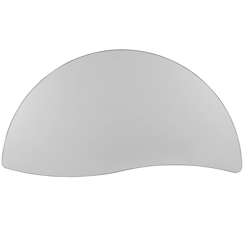 60" Half Circle Wave Collaborative Grey Adjustable Height Activity Table