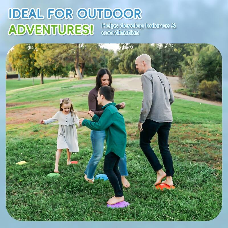 Kids Stepping Stones 6 Pcs Turtle Balance Stones for Obstacle Course, Multicolor