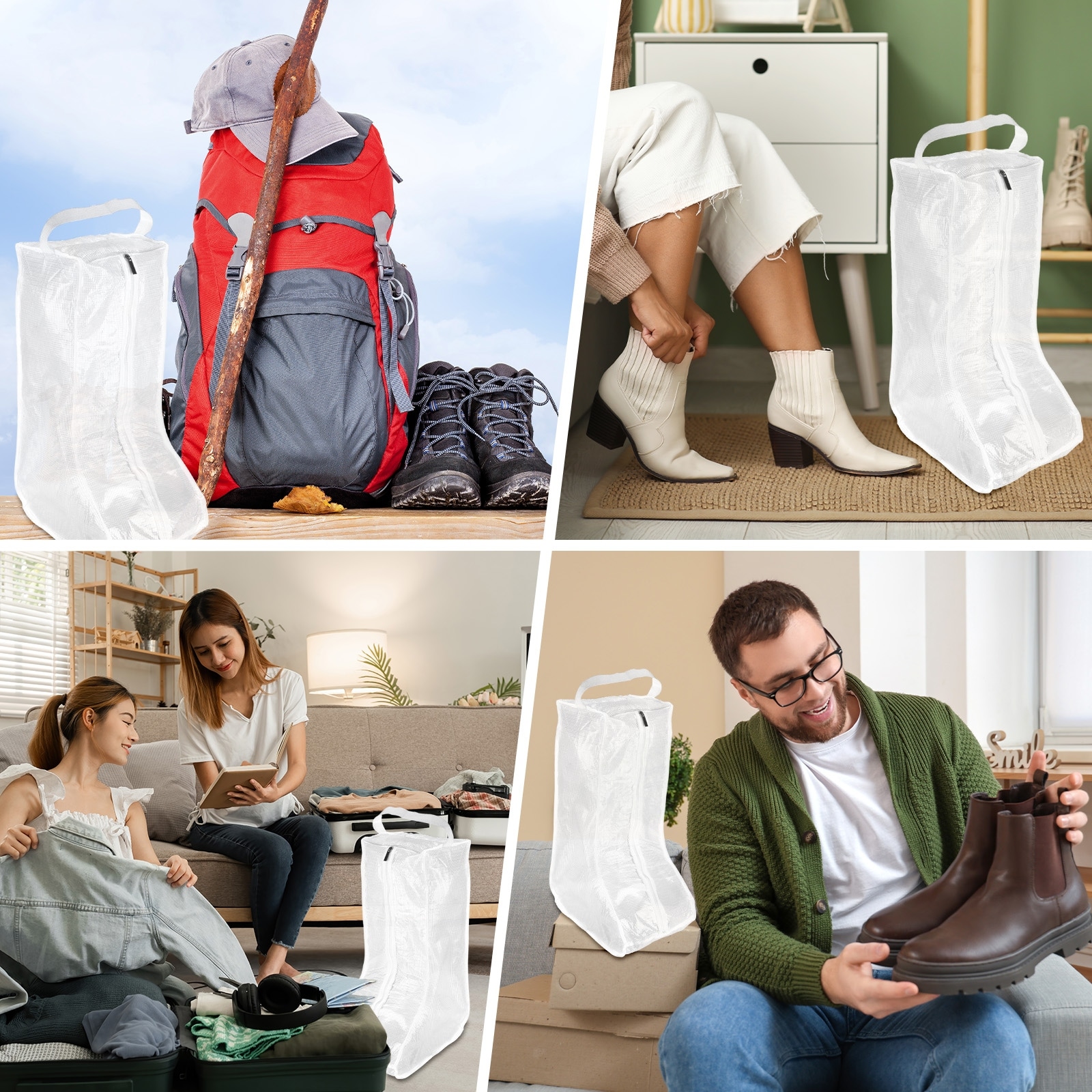 Boot Storage Bags - Portable Boot Carry Bag Waterproof Boots Protector with Handle for Travel & Daily Use