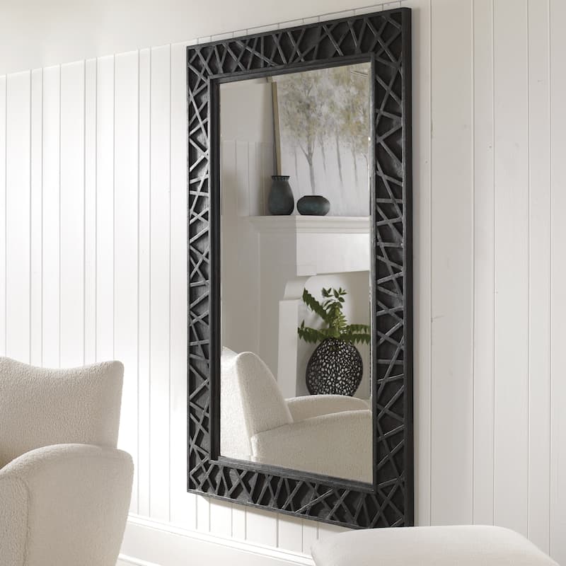 Uttermost Everest Satin Black Mirror - 45"W x 70"H x 1.37"D