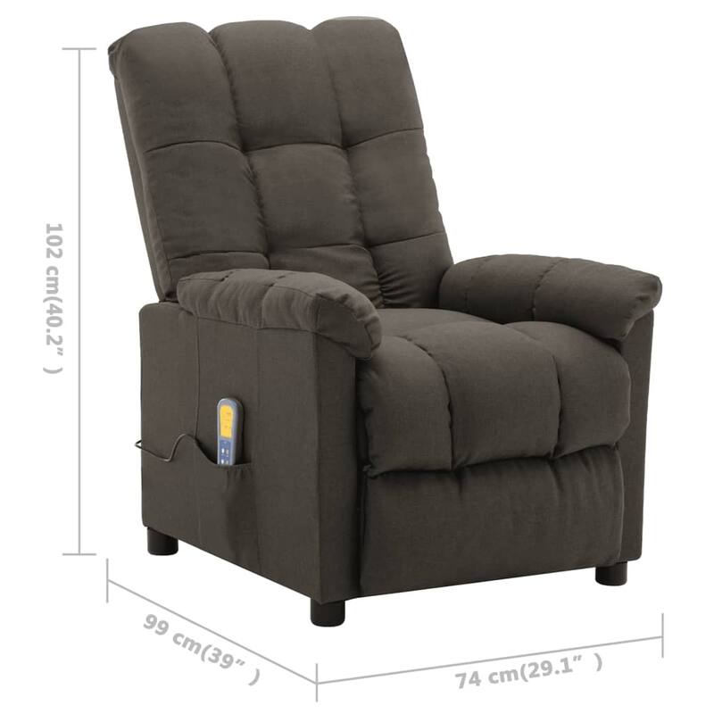 vidaXL Massage Recliner Chair Electric Reclining Chair for Elderly Fabric - 29.1" x 39" x 40.2"