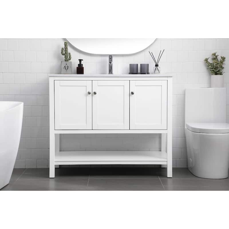 Elegant Lighting VF22242 Heath 42" Free Standing Single Basin Vanity