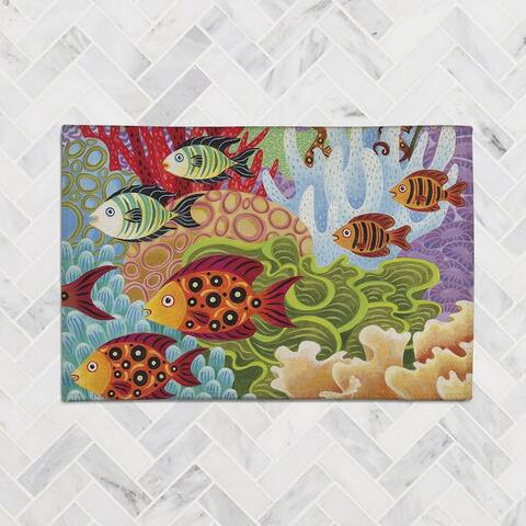 Laural Home Fish in the Hood Chenille Accent Rug