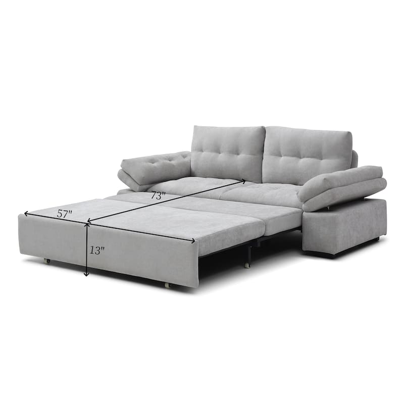 3 in 1 Recliner Sofa Pull Out Sleeper Sofa Bed Linen Loveseat Armchair