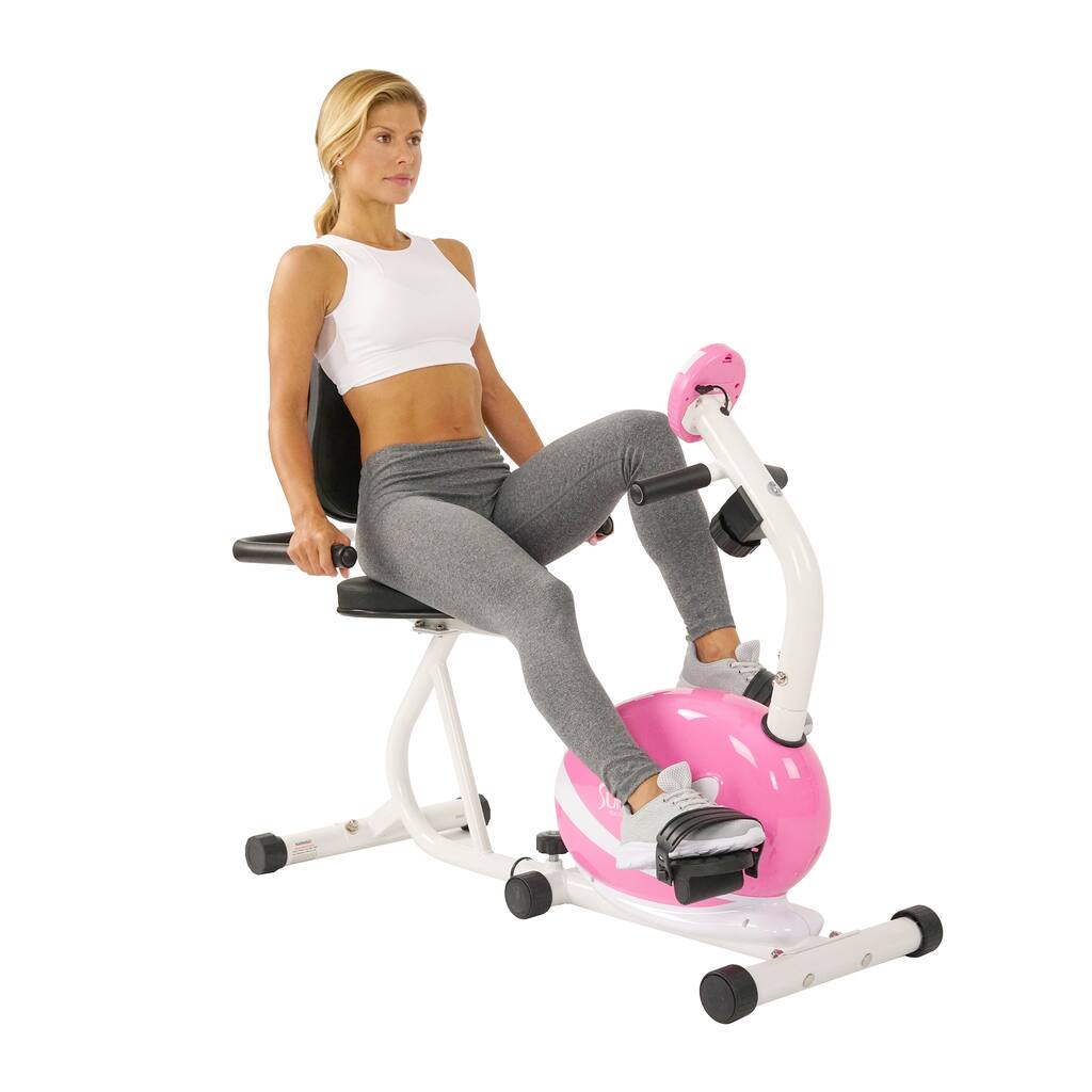 Sunny Health and Fitness P8400 Pink Magnetic Recumbent Bike