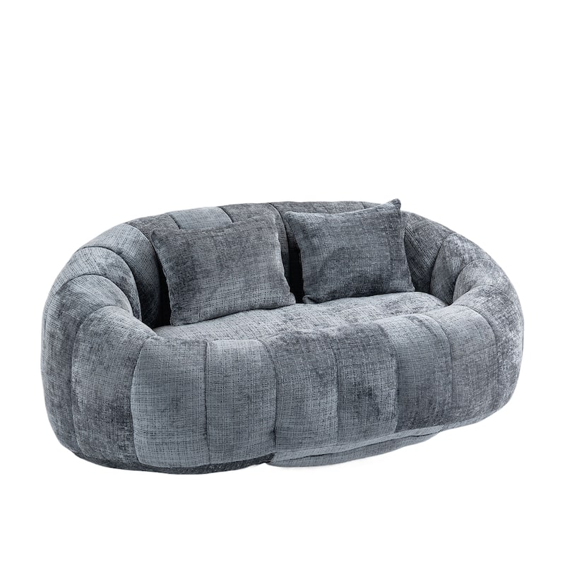 HOMEFUN Chenille Upholstered Durable Comfort Lounger High Back Bean Bag Loveseat Sofa
