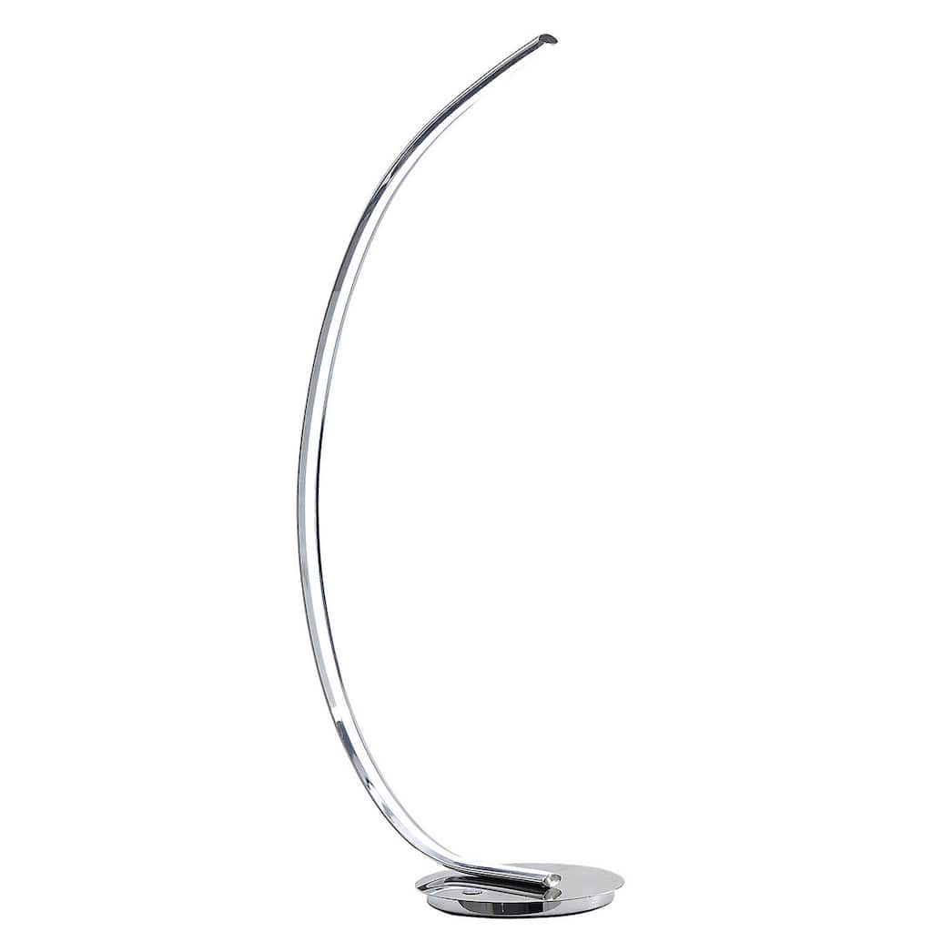 34 Inch Table Lamp, Modern Accent Swing Arm, LED Light, Round Chrome Base