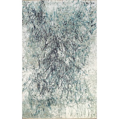Wool/ Silk Abstract Vegetable Dye Oriental Area Rug Hand-knotted - 6'0" x 8'10"