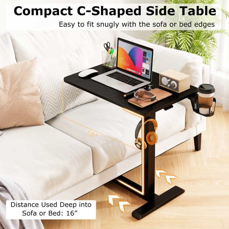 Engineered Wood Mobile Standing Desk with Adjustable Height