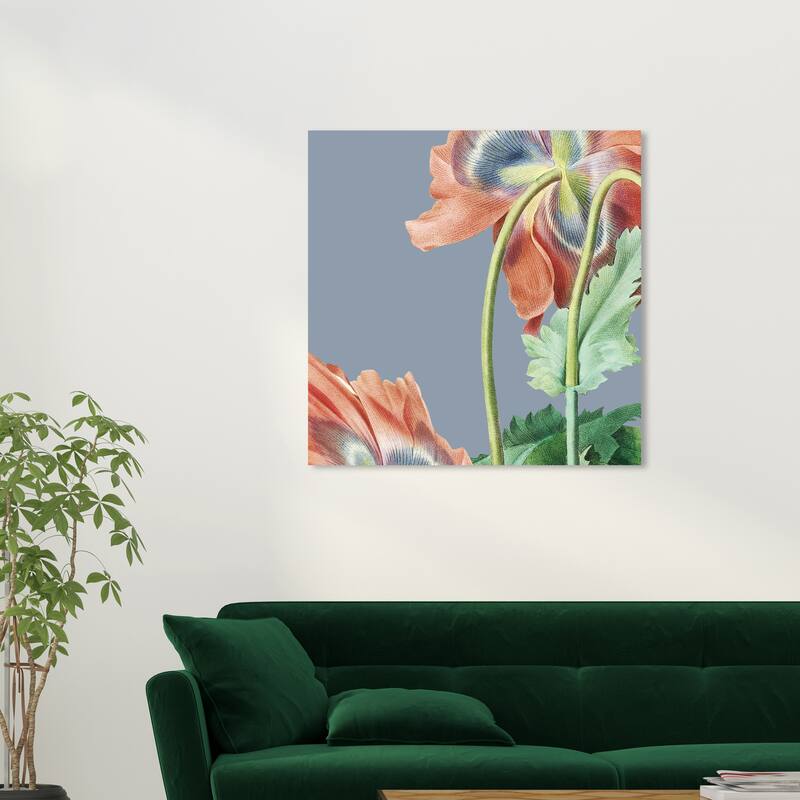 Oliver Gal Floral and Botanical Flower I Blue and Traditional Wall Art Canvas Print - 30 x 30