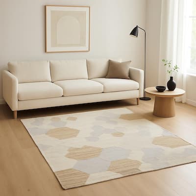 HomeRoots Patchwork Modern Rectangle Area Rug - 120 in. x 96 in. x 0.98 in.