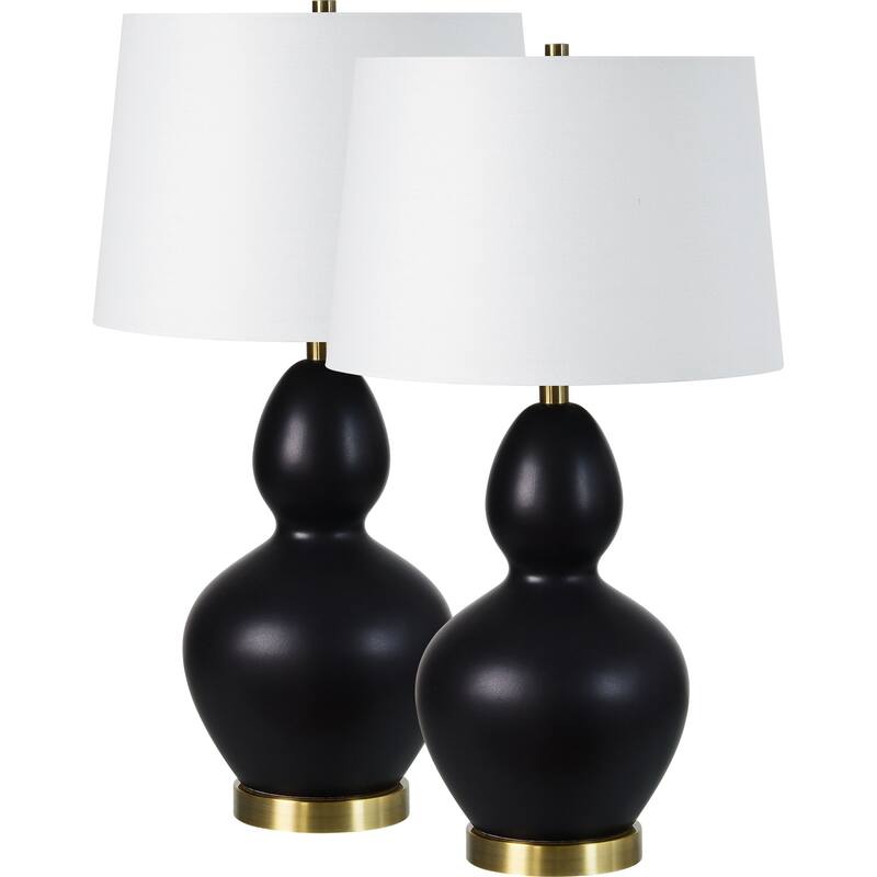 Everren Kamilia 26.75" Length Table Lamp- Set of two, Matte Black