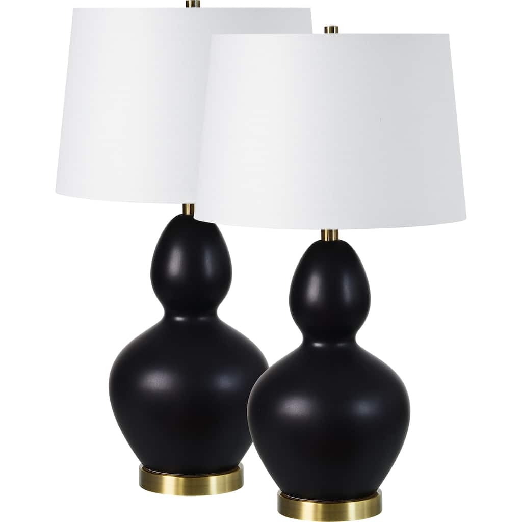 Everren Kamilia 26.75" Length Table Lamp- Set of two, Matte Black