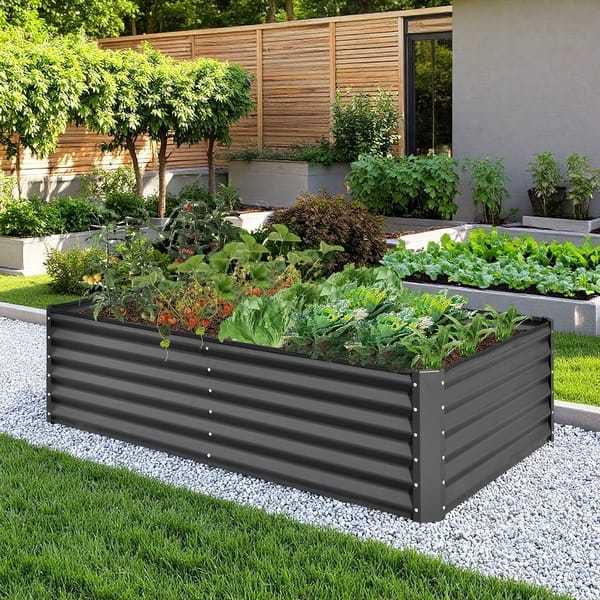 6x3x1.5ft Galvanized Raised Garden Bed, Outdoor Planter Garden Boxes Large Metal Planter Box for Gardening Vegetables, Fruits - On Sale - Bed Bath & Beyond