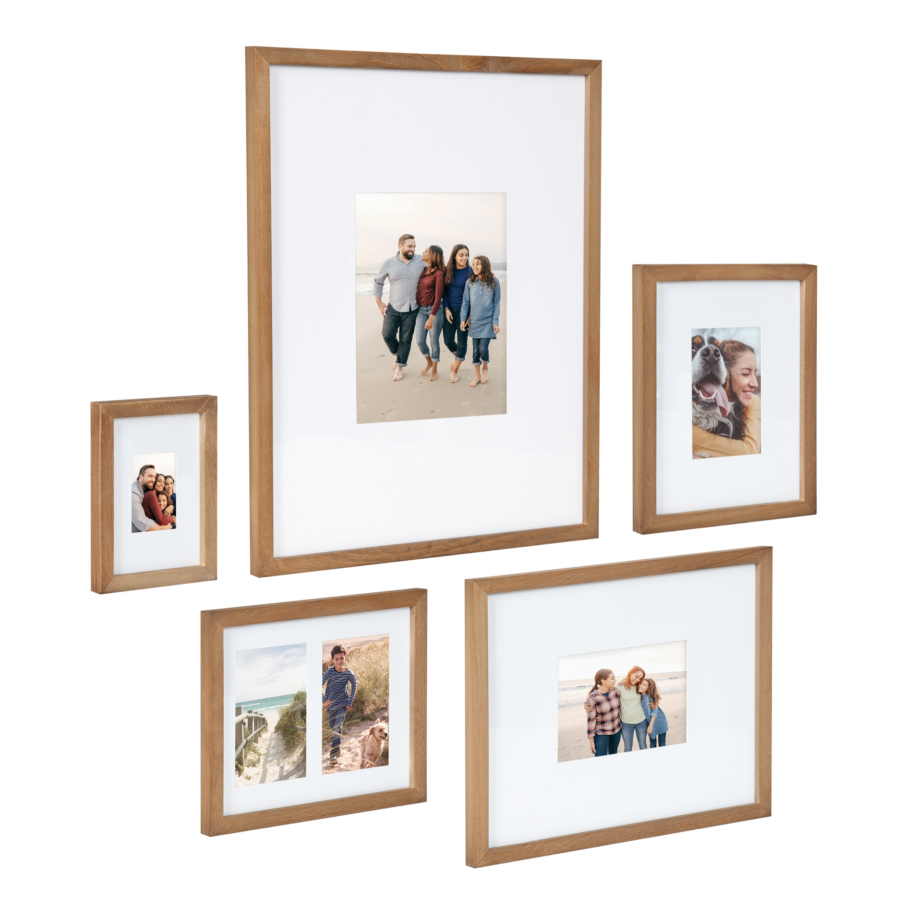 DesignOvation Gallery Wood Wall Picture Frame Walnut Brown (Set of 2) -  16x20 matted to 8x10 - (As Is Item) - Bed Bath & Beyond - 29923753