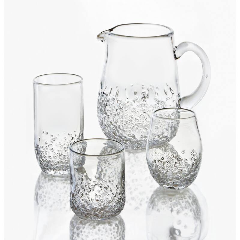 Clear Ice Tumbler Drinking Glasses - 18oz Capacity, Dishwasher Safe, Everyday Use, 6" H x 3.25" Dia